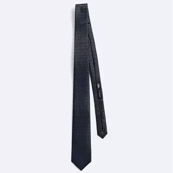 Галстук Zara 100% Silk Jacquard, темно-синий