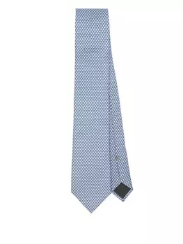 Галстук Zegna с ромбовидным принтом, синий