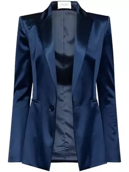 Galvan London однобортный атласный блейзер Sculpted, синий