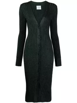 Galvan London платье-кардиган Rhea длины миди, зеленый