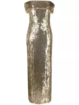 Galvan London платье макси Glencoe с пайетками, золотой