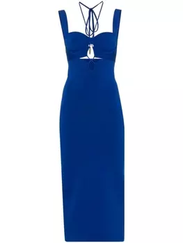Galvan London платье макси с вырезом в форме сердца, синий