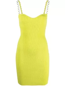 Galvan London платье мини с заклепками, желтый