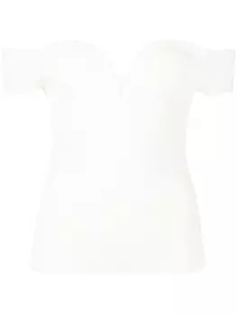 Galvan London топ в рубчик с вырезом в форме сердца, белый