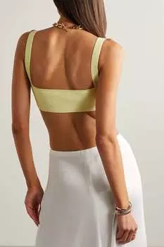 GALVAN укороченный топ NYX из эластичного трикотажа, пастельно-желтый