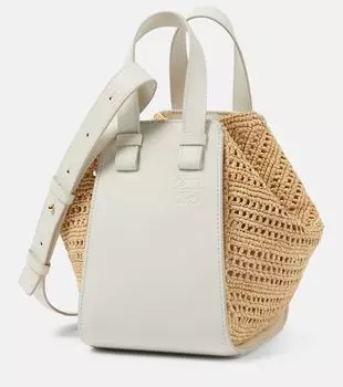 Гамак Compact плетеная сумка через плечо Loewe, Soft White/Natural
