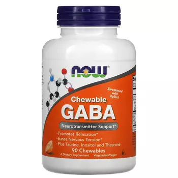 ГАМК NOW Foods со вкусом апельсина, 90 жевательных таблеток