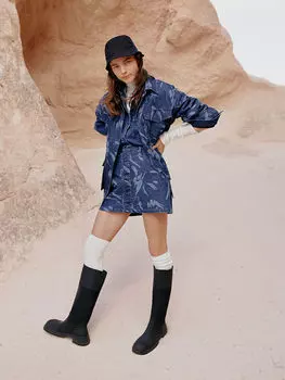 GAMZE SARAÇOĞLU X LCW VISION Женская ДЖИНСОВАЯ МИНИ-ЮБКА - УЗОРНЫЙ КАРМАН С ДЕТАЛЯМИ