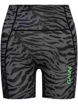 GANNI эластичные короткие леггинсы, серый