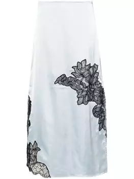 GANNI атласная юбка миди, синий