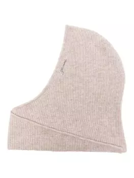 GANNI балаклава с вышитым логотипом, нейтральный цвет