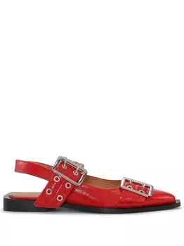 GANNI балетки с люверсами, красный