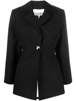 GANNI блейзер из органического хлопка, черный