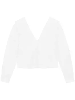 GANNI блузка из органического хлопка с фестонами, белый