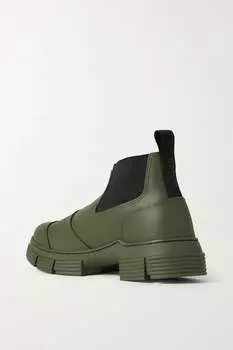 GANNI Ботильоны из переработанной резины, зеленый