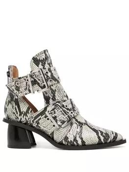 GANNI ботинки со змеиным принтом, зеленый