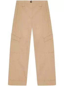 GANNI брюки карго средней посадки, нейтральный цвет