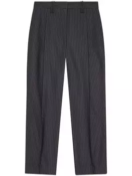 GANNI брюки в тонкую полоску со складками, серый