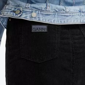 Ganni Длинная вельветовая юбка, черный