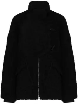 GANNI дубленка асимметричного кроя на пуговицах, черный