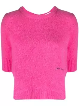 GANNI джемпер с открытой спиной, розовый