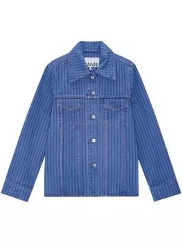 GANNI джинсовая куртка в полоску, синий