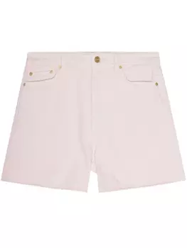 GANNI джинсовые шорты с необработанными краями, розовый