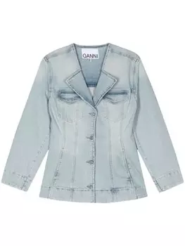 GANNI джинсовый блейзер, синий
