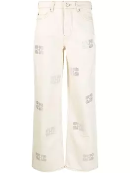 GANNI джинсы Sparkle Izey прямого кроя, нейтральный цвет