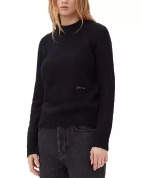 GANNI Egret Свитер с круглым вырезом, черный