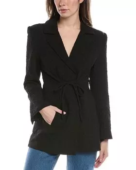 GANNI Фактурный блейзер, черный