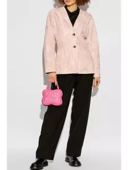 GANNI фактурный жакет из ткани клоке, розовый