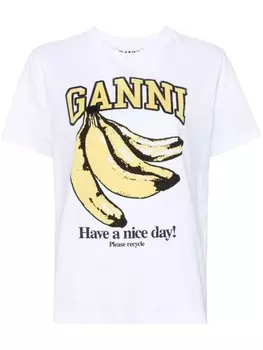GANNI футболка Banana, белый