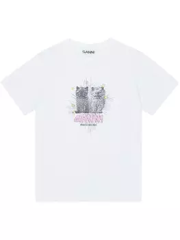 GANNI футболка Kittens, белый
