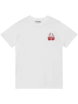 GANNI футболка с логотипом, белый