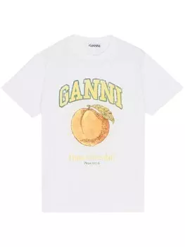 GANNI футболка с логотипом, белый