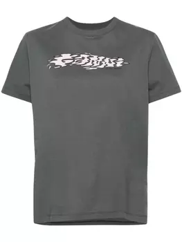 GANNI футболка с логотипом, серый