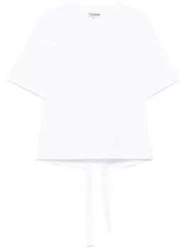 GANNI футболка с завязками, белый