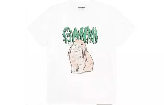 GANNI Футболка женская белые
