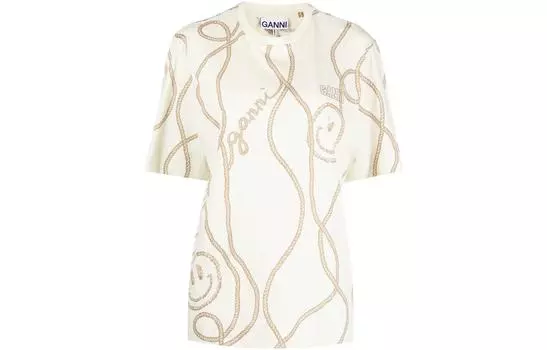 GANNI Футболка женская белые