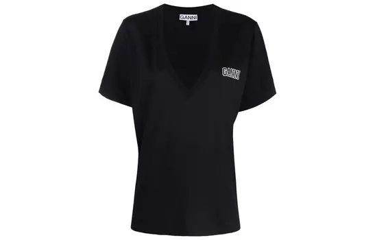 GANNI Футболка женская, черный