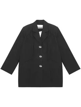 GANNI хлопковый блейзер, черный