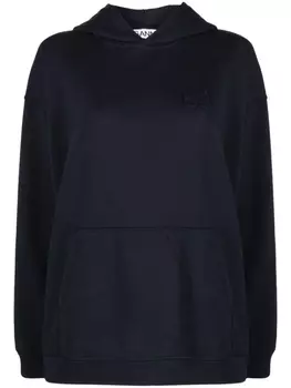 GANNI худи из органического хлопка с вышитым логотипом, синий