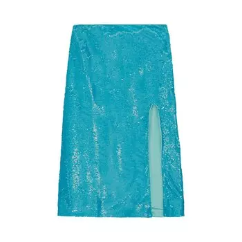 GANNI Юбка с пайетками, Синяя
