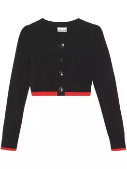 GANNI кардиган из смесовой шерсти мериноса, черный