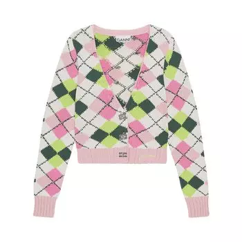 GANNI Кардиган с V-образным вырезом, Многоцветный