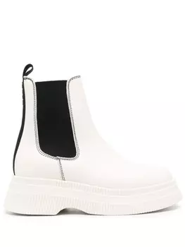 GANNI кожаные ботинки, нейтральный цвет