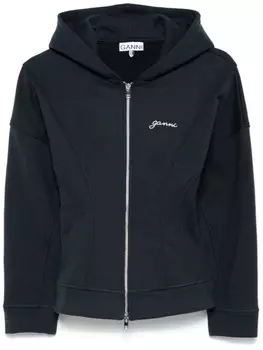 GANNI куртка с вышитым логотипом, синий