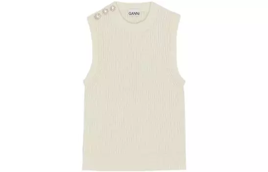 GANNI Майка женская белая