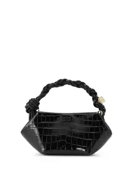 GANNI маленькая сумка-тоут Bou с тиснением под крокодила, черный